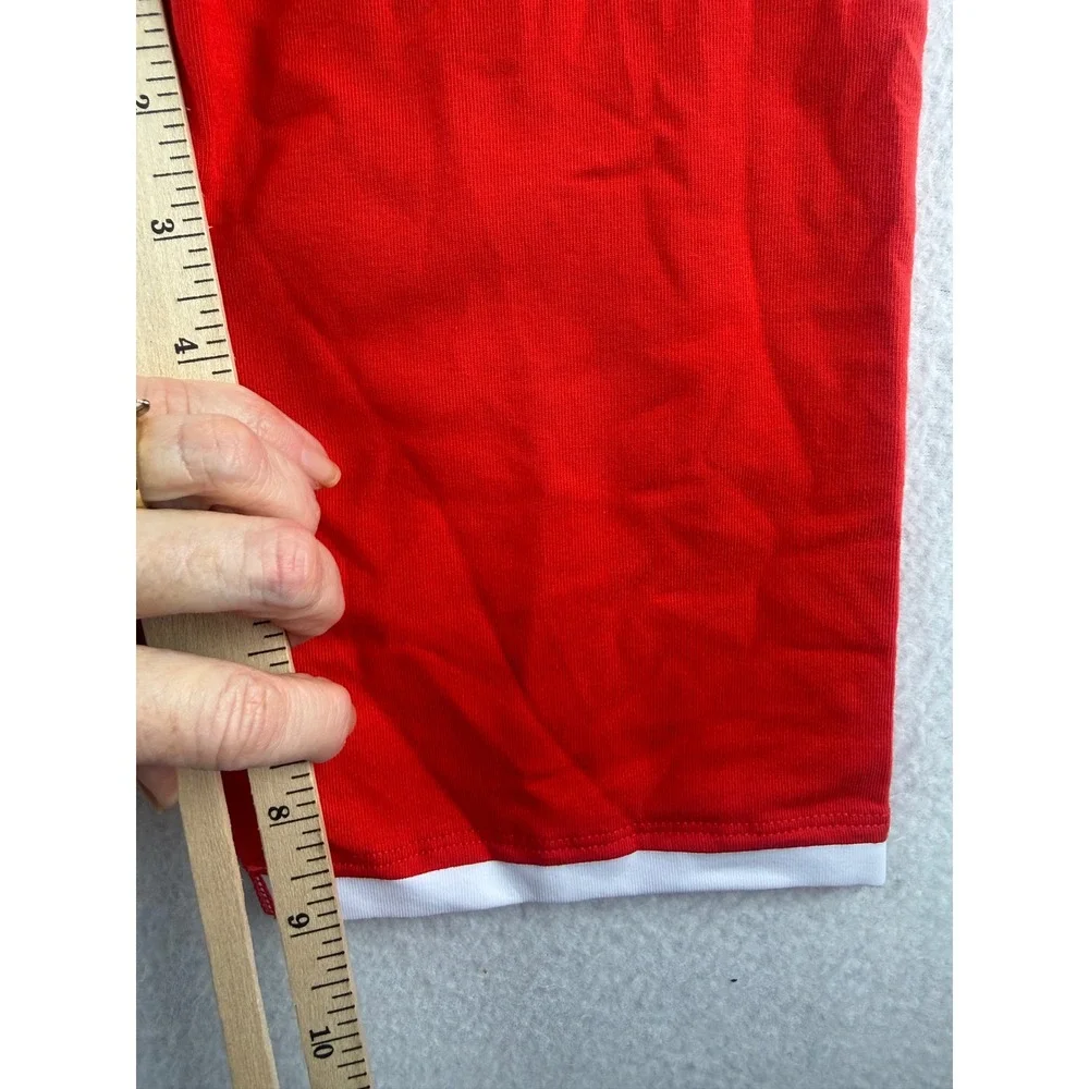 Nike Womens Red Navy Blue Logo Graphic Bike Shorts Size Small RN56323